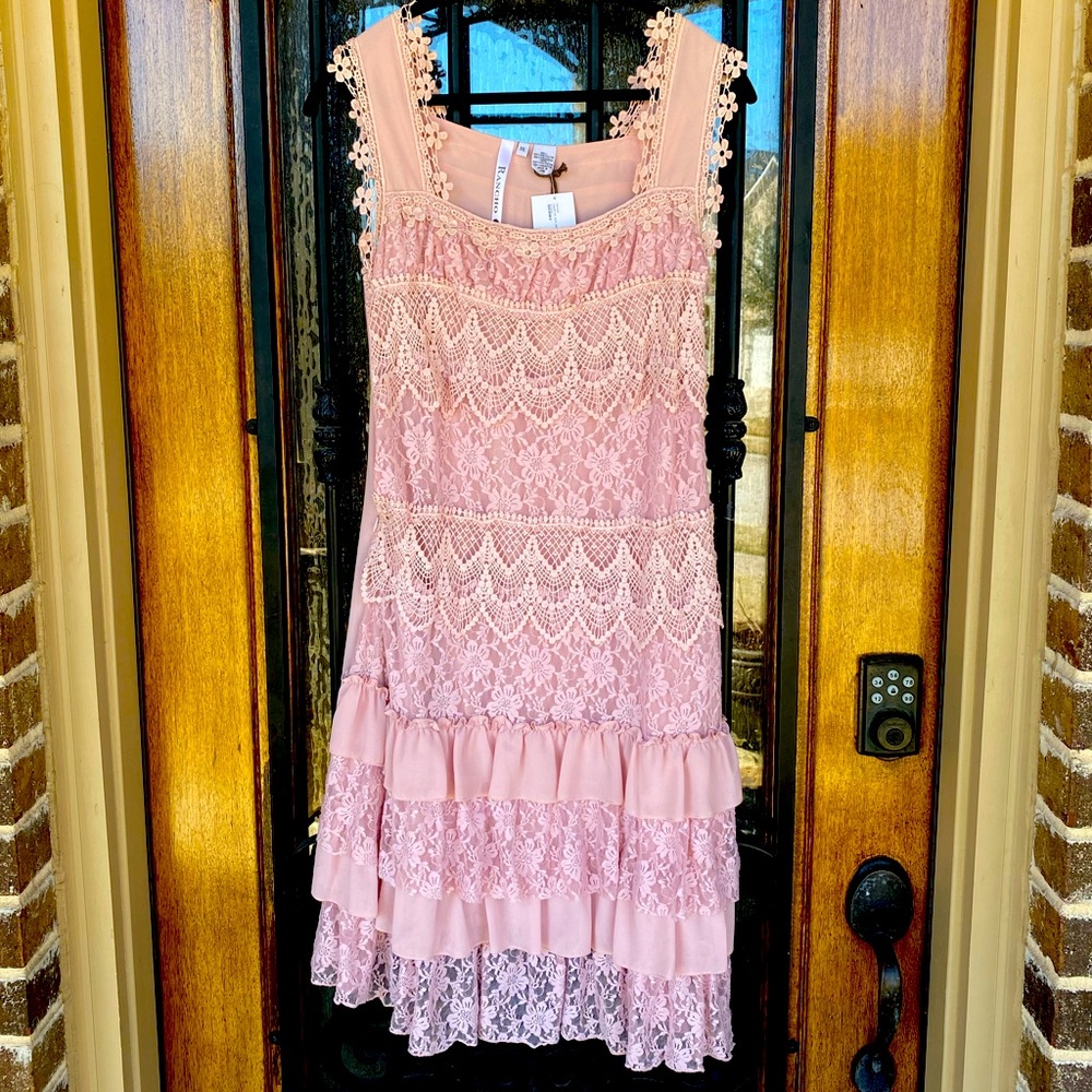 Pink lace boutique dress XXL